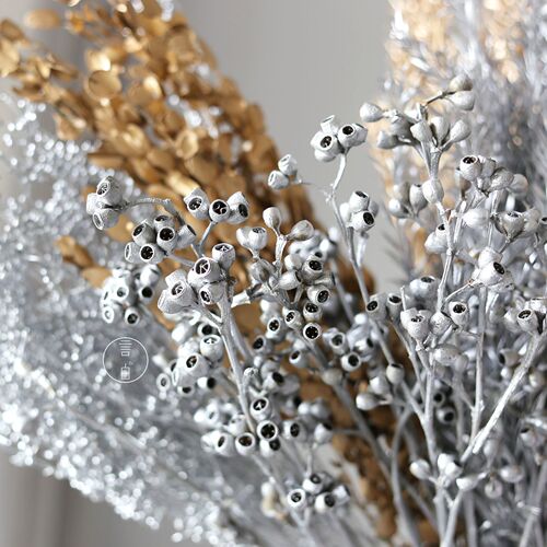 Gold and silver dried flowers eucalyptus fruit millet fruit zombie fruit air fruit acacia bean poppy beauty Lantern Festival flowers