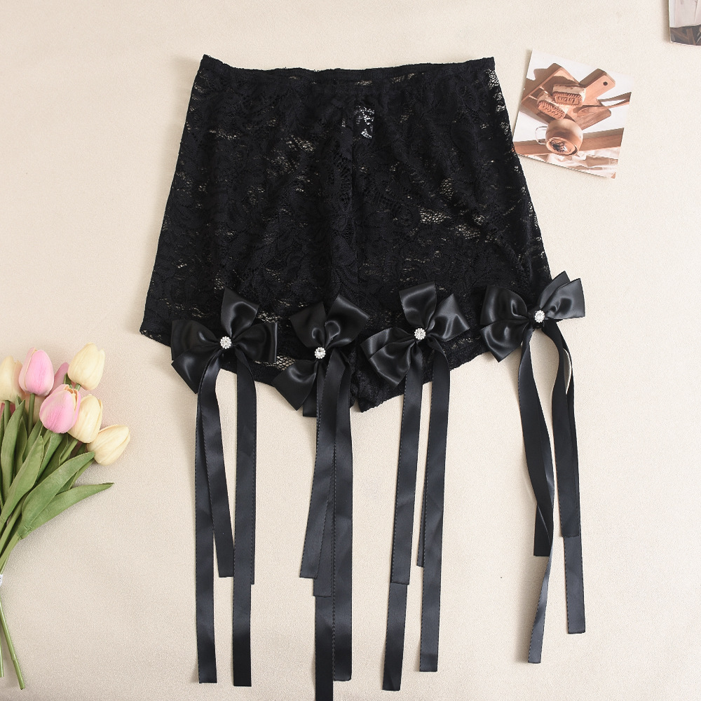 Sexy 3D Butterfly Print Loose Lazy Top Lace Trendy Shorts Suit Women