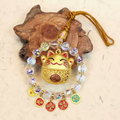 High-End Rearview Mirror Decoration, Wealth-Attracting — Car hanging - lucky-cat
