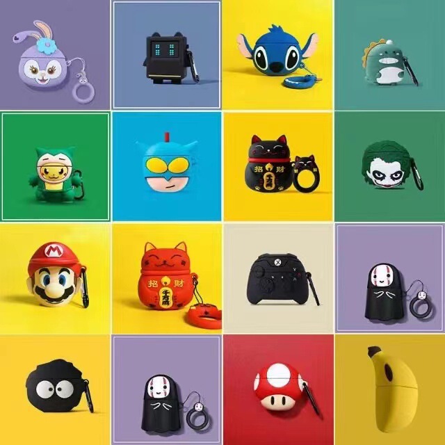 Cross-Border Cartoon Style AirPods 4Th Generation Protective Case, Cute Silicone Trendy Soft Shell for Apple Pro2/3Rd Generation