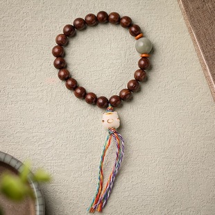 Single Circle Bracelet Buddha Beads Gold Sandalwood Female Sandalwood Bracelet Rosary Male Couple Wooden Disc Playing Wooden Beads