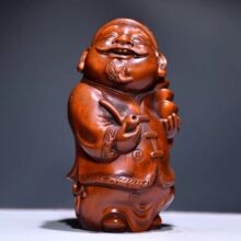 小叶黄杨木雕地主财主手把件随身盘玩古玩包浆旧藏仿古摆件工艺品