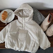 儿童棉服韩版新款大口袋夹棉保暖外套儿童冬款百搭连帽上衣棉衣