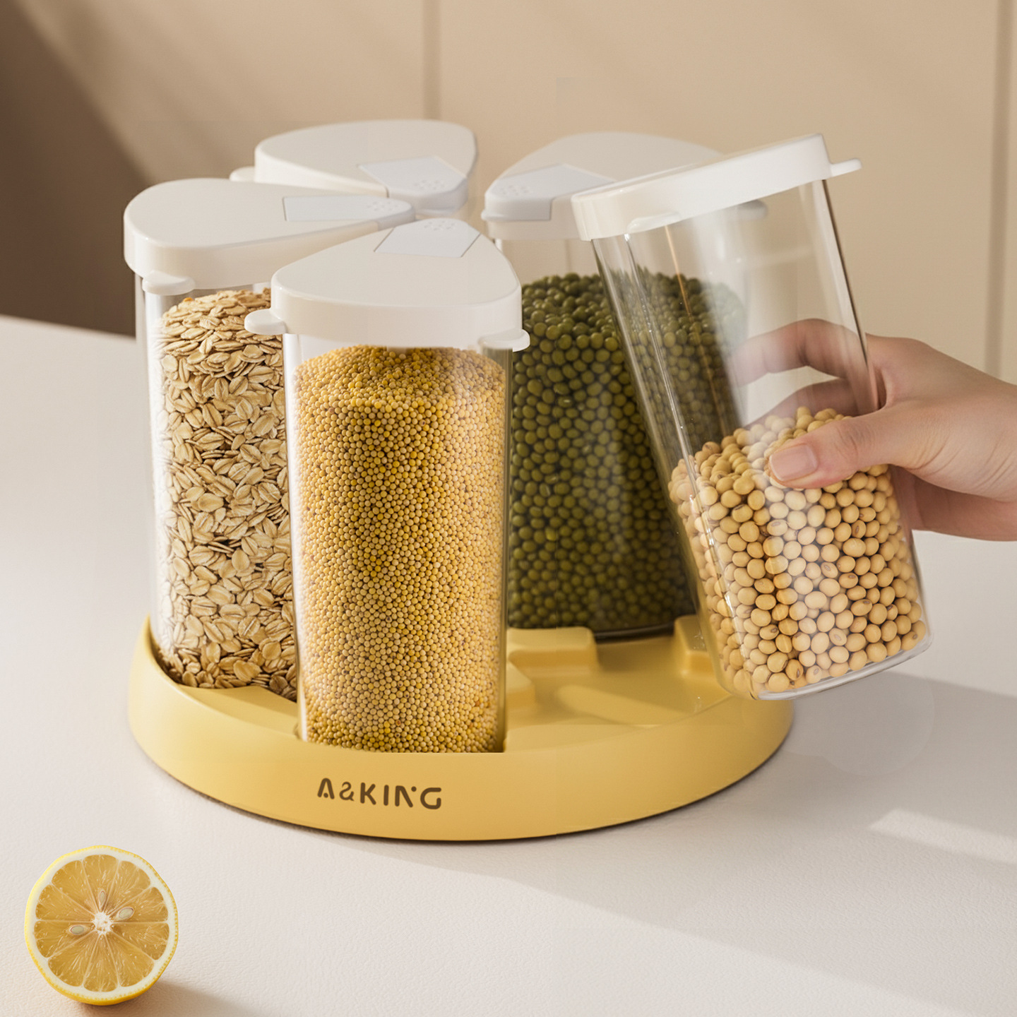 Tanque de sellado de granos rotatorio para grano doméstico de grado alimenticio caja de almacenamiento rotatoria para almacenar frijoles de mijo