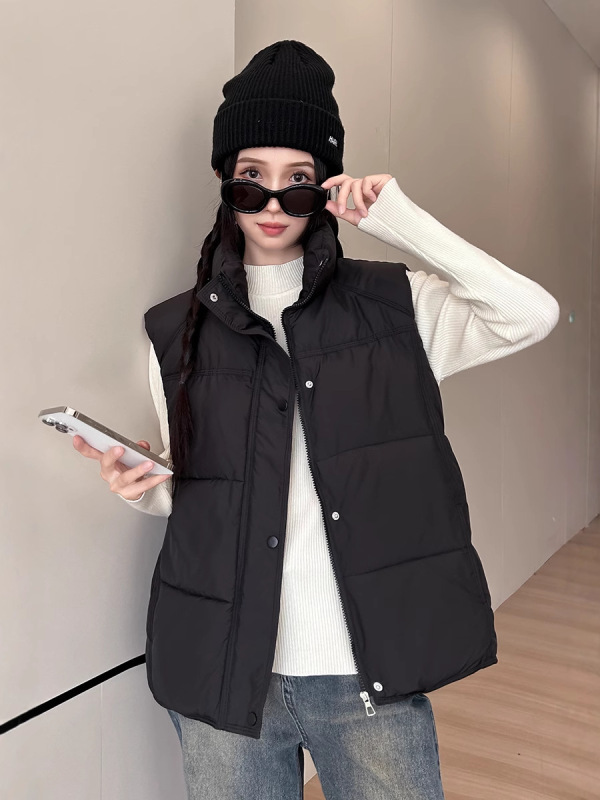 外穿立领羽绒棉马甲女秋冬季2025年新款坎肩背心外套马夹上衣女装|undefined