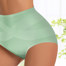 跨境款欧美尺码高腰内裤提臀收腹三角裤大码女士内裤胖MM塑身内裤