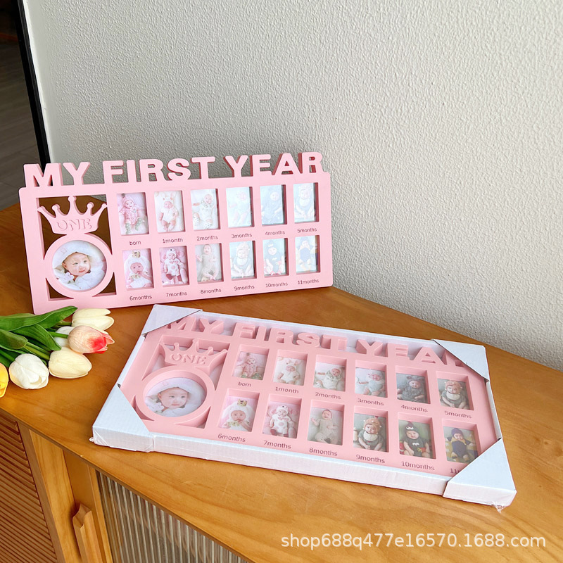 Creative One-Year-Old Full Moon 12-Month Commemorative Letter Photo Frame Table Kidsren's Baby Growth Record Wall Hanging Pvc Frame Creative One-Year-Old Full Moon 12-Month Commemorative Letter Photo Frame Table Kidsren's Baby Growth Record Wall Hanging Pvc Frame