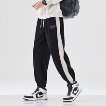 重磅雪尼尔休闲裤男潮牌宽松大码束脚运动卫裤男款秋季新款裤子男