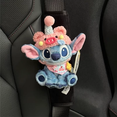 Seat belt shoulder pad – Authentic Toothless and Stitch - authentic-pink-piggy-stitch-black-shoulder-cover