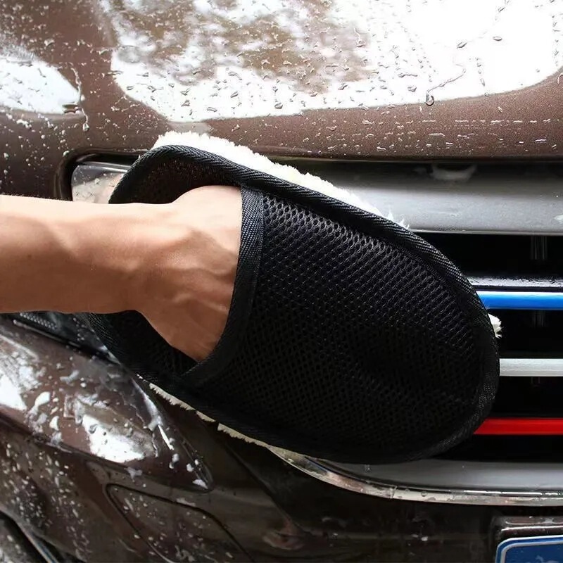 Car Cleaning Gloves, Wool Velvet Car Cleaning Bear Paw Coral Velvet Towel, Car Cleaning Rag, Super Strong Decontamination Without Damaging Car Paint