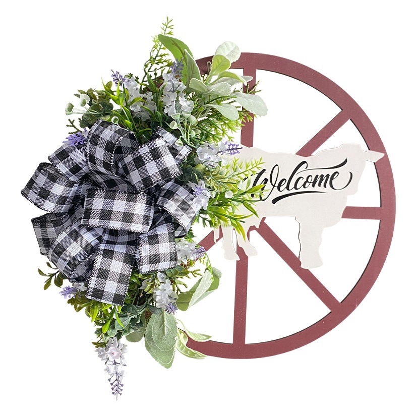 Amazon rueda de vaca Garland Hong Kong amor Bienvenido decorativo colgante patio al aire libre Bienvenido madera marca Garland