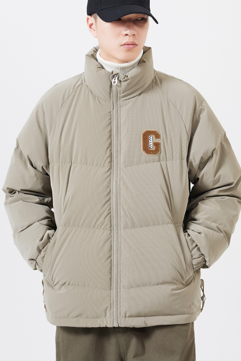 Men's Down Jacket Stand Up Collar Short Winter Warm Puffer Coat_voghion.com