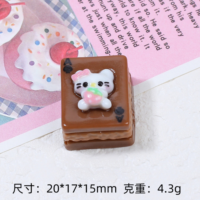 可爱小猫扑克夹心饼干手工diy奶油胶树脂配饰小配件饰品材料批发|undefined