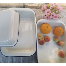 珐琅料理盘加厚搪瓷烤盘备菜食物托盘烘焙烤箱用鱼盘小吃盘面包盘