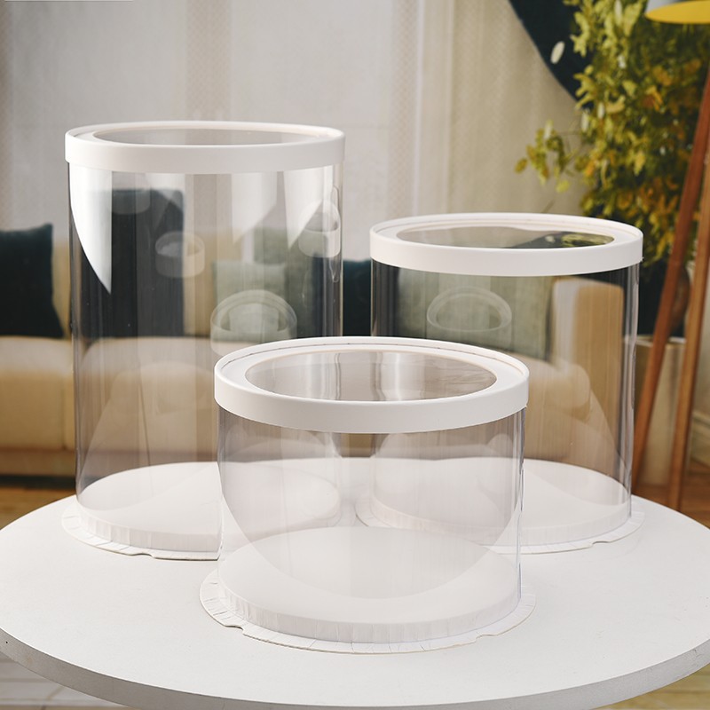 圆形透明盖蛋糕盒6寸8寸10寸烘焙包装礼物玩偶礼品包装盒批发创意