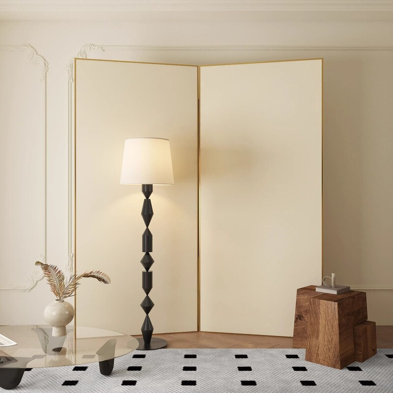 Cream-colored fabric screen partition for hotel living room, Nordic waterproof folding movable office bedroom, modern and simple Cream-colored fabric screen partition for hotel living room, Nordic waterproof folding movable office bedroom, modern and simple