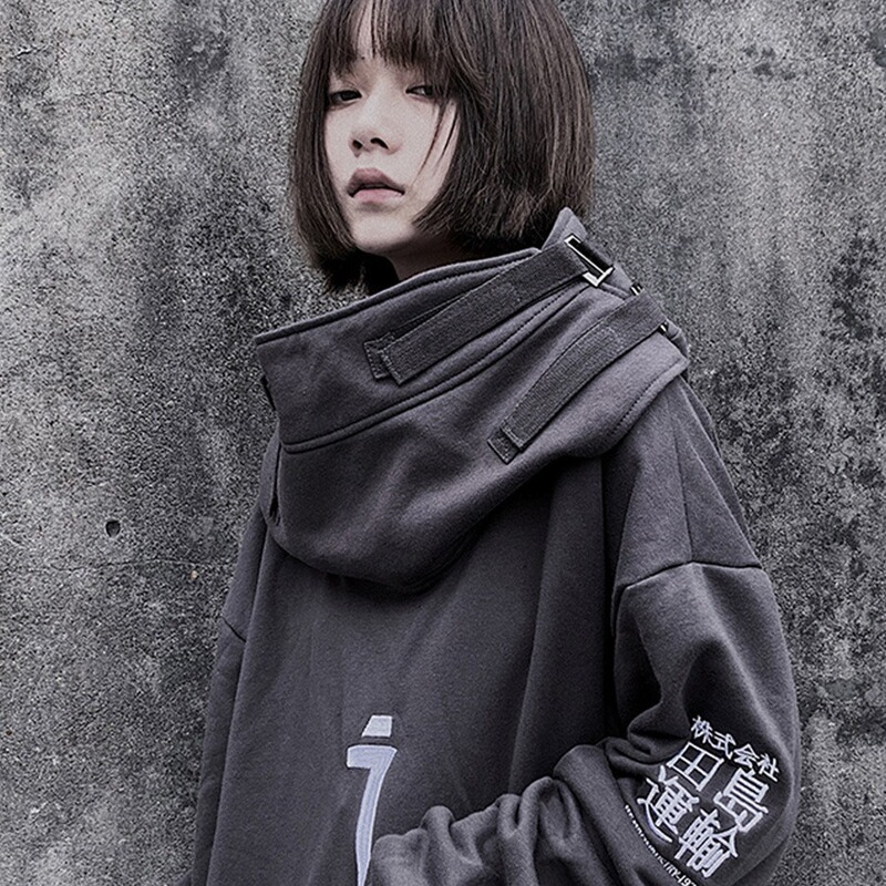 Cross-border Funeral National Tide Autumn and Winter Fish Mouth Hat Sweatshirt Men's and Women's Loose Casual Hip-hop Hooded Pullover Jacket Loose