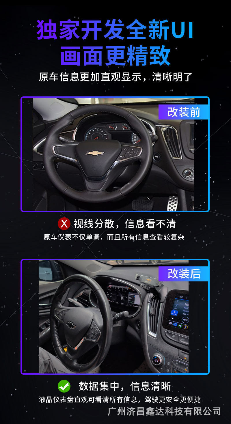 Suitable for 2013-2021 Ford Mondeo Carplay Smart Screen Projection Lcd Instrument Panel, Plug and Play