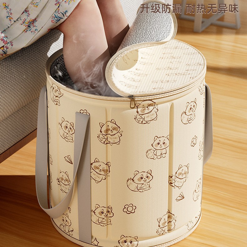 Viaje plegable bañera de remojo de pies sobre pantorrilla bolsa de remojo de pies de alta profundidad bañera de baño de pies portátil dormitorio lavabo de pies doméstico temperatura constante