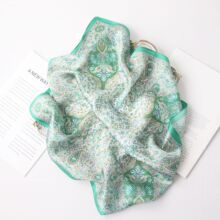 53小方巾腰果花真丝桑蚕丝方巾丝巾女春秋百搭护颈围脖装饰薄围巾