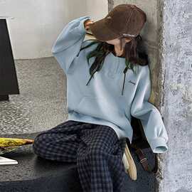女中大童秋季连帽卫衣2026新款儿童洋气时髦上衣女孩加厚休闲套头