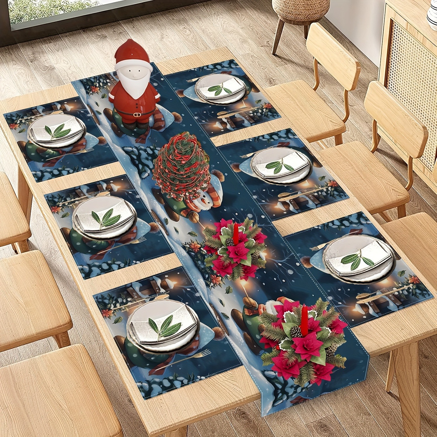 Nuevo conjunto de toallas de mesa transfronterizas de Navidad decoración de mesa Bandera de mesa Bandera de mesa Amazon 2026
