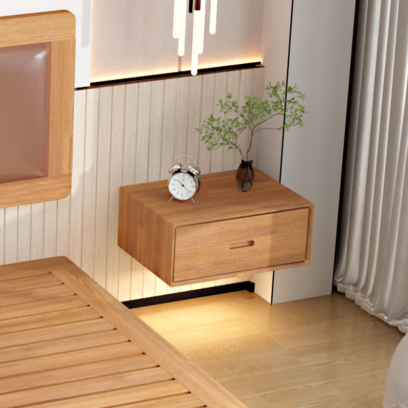 Moderno simple simple pequeño estante doméstico de madera sólida dormitorio red cabecera flotante cabecera al por mayor