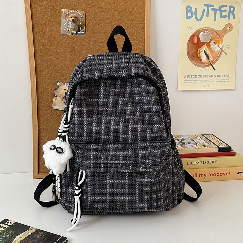 Pequeña bolsa de hombro a cuadros fresca, la versión coreana de las chicas ins, 100 mochilas escolares, estudiantes de ocio en el campus, mochilas de alto valor facial