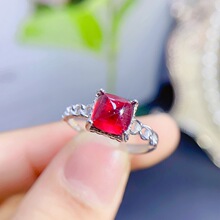 �r�к���Ůʿ��ָ 925�y6*6mm�V�Xʯ��ʯ���� ��� ��ָ���l