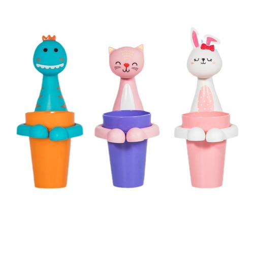 KK树儿童刷牙杯卡通男孩女孩可爱防摔套装家用牙刷杯子洗漱杯漱口