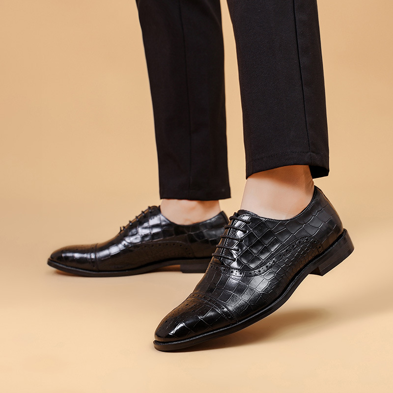 Ανδρικά παπούτσια Oxford Suede Wingtip Business Footgear_voghion.com