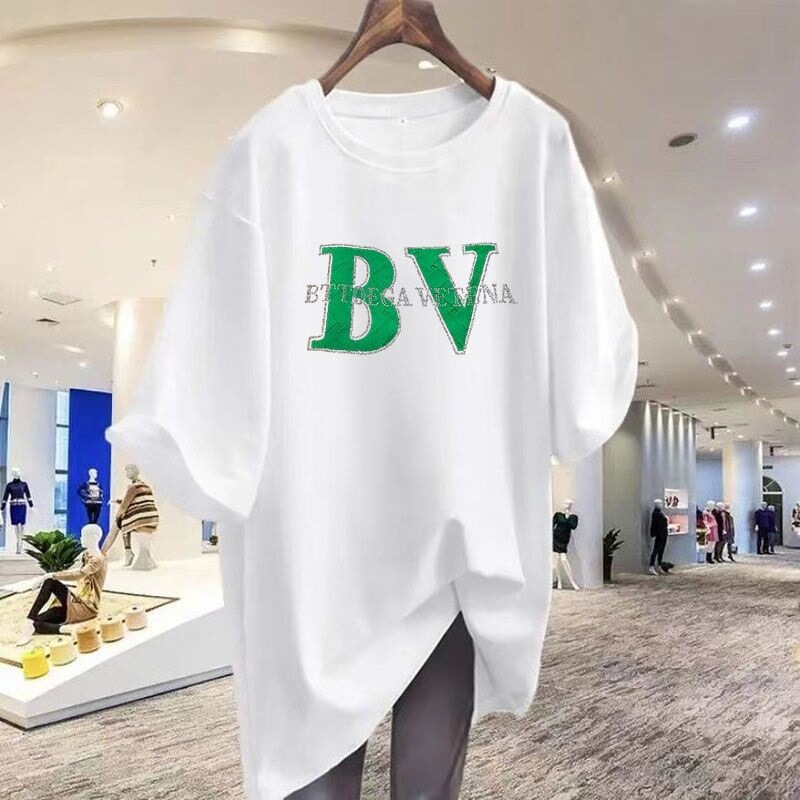 Cute and Stylish Mom Outfit 2025 European Short-Sleeved T-Shirt Women's Summer New Versatile Mid-Length Loose Style