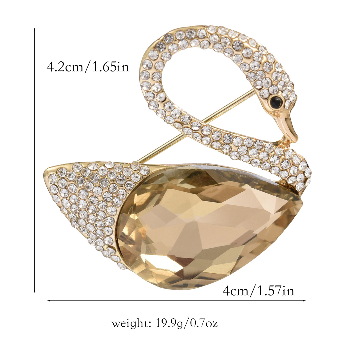 Diamond citrine swan