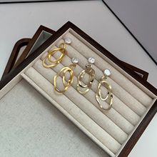 东大门代购款哑光耳环韩国极简不规则哑金耳坠气质简约显瘦耳饰女