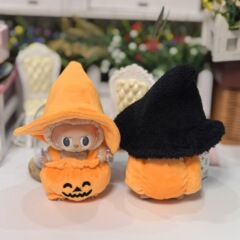 ベビー服のみ 1、2、3 世代ラブブ ハロウィン カボチャ服 オーバーオール 黒帽子 ラブブ おもちゃ 衣装