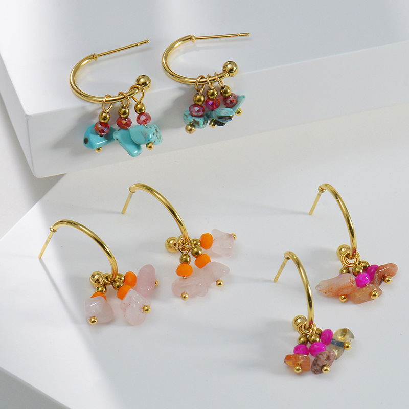 Daily Occasion 304 Stainless Steel Material Geometric Pattern Fashion Geometric Plating 304 Stainless Steel 14K Gold Plated Stainless Steel Earrings