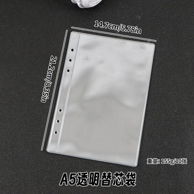 A5 bolsa de recarga transparente (fondo blanco)