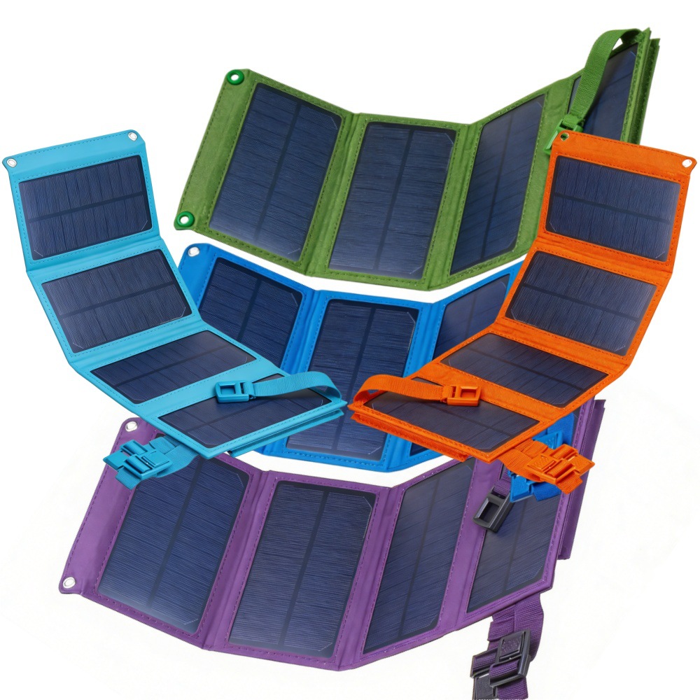 Handheld folding bag solar-powered