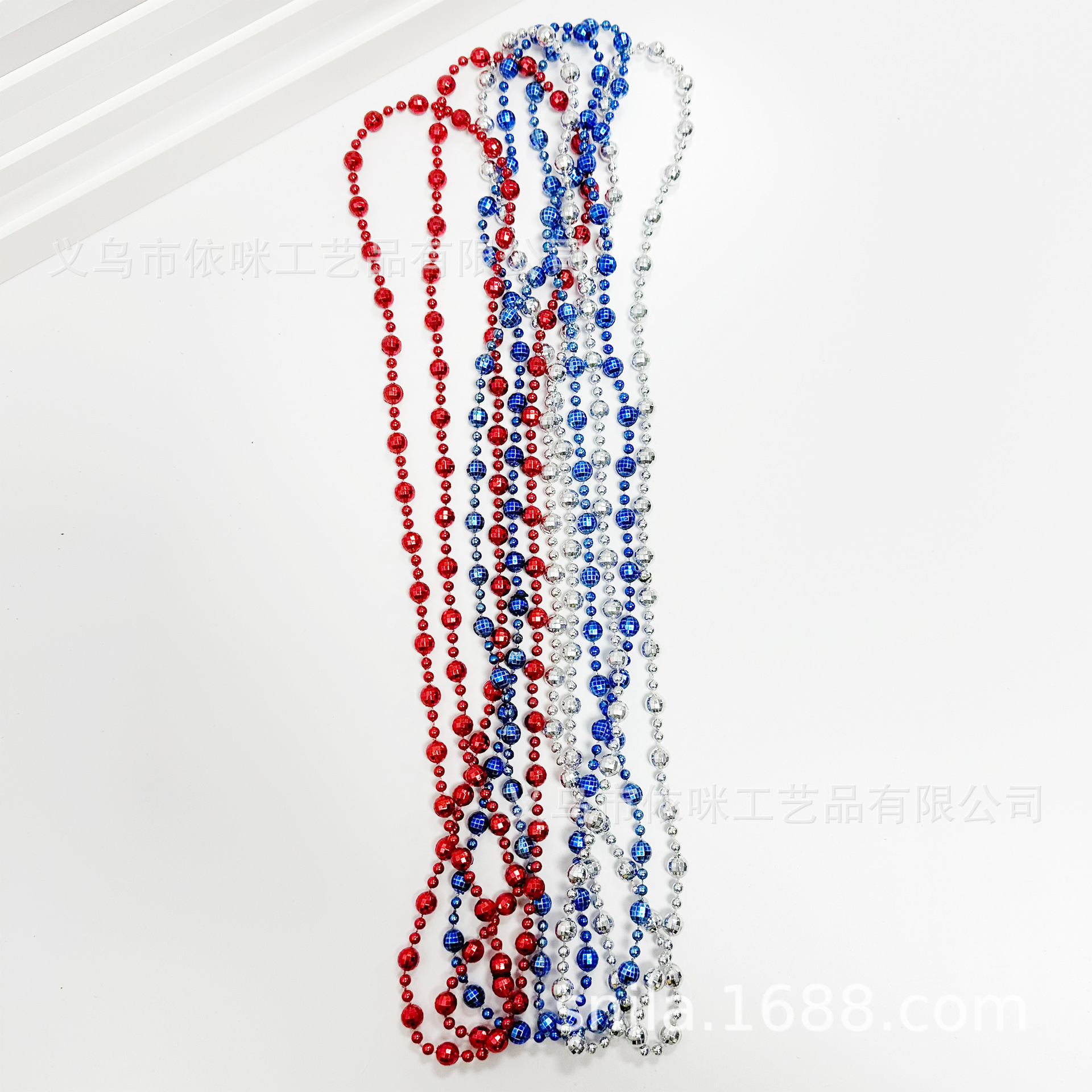 Collar del Día de la Independencia Collar del Día Nacional de los Estados Unidos Decoración del festival Cadena de cuentas Fiesta Fiesta Colgante de plástico Collar transfronterizo