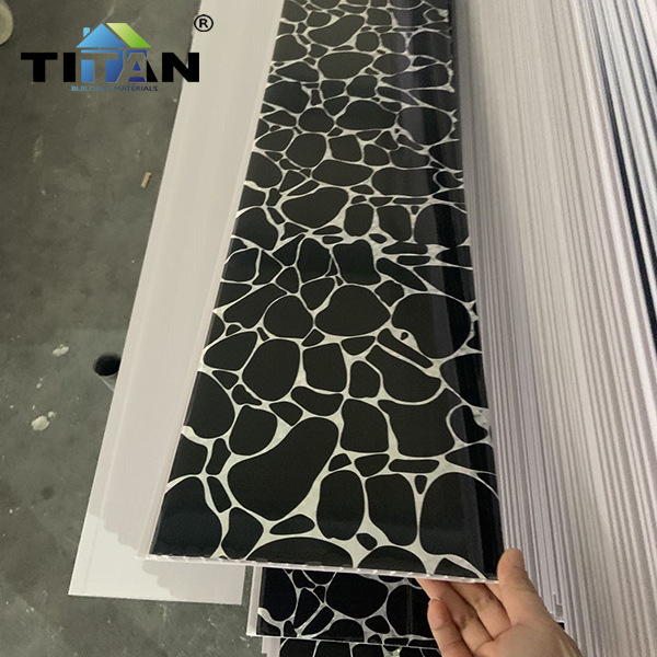 [Modelo más vendido] Techo de refuerzo de PVC 6mm * 25cm Película de transferencia plana Techo de acabado integrado