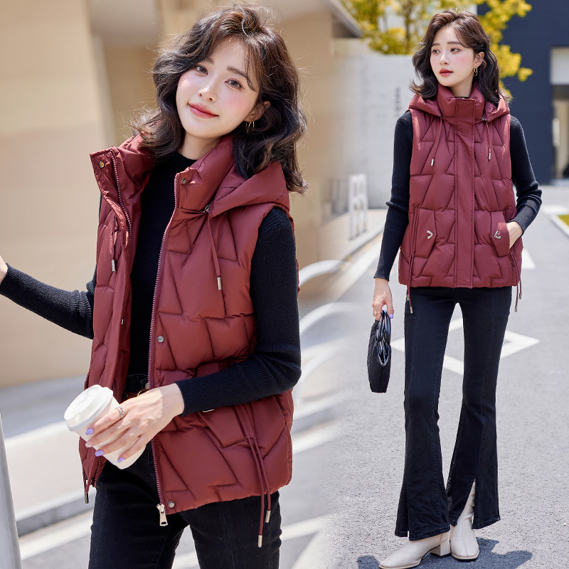 Gran chaleco de caballo para mujeres otoño-invierno 2025 nuevo chaleco de hombro pequeño chaleco de estilo coreano corto chaqueta de caballo para mujeres image 1