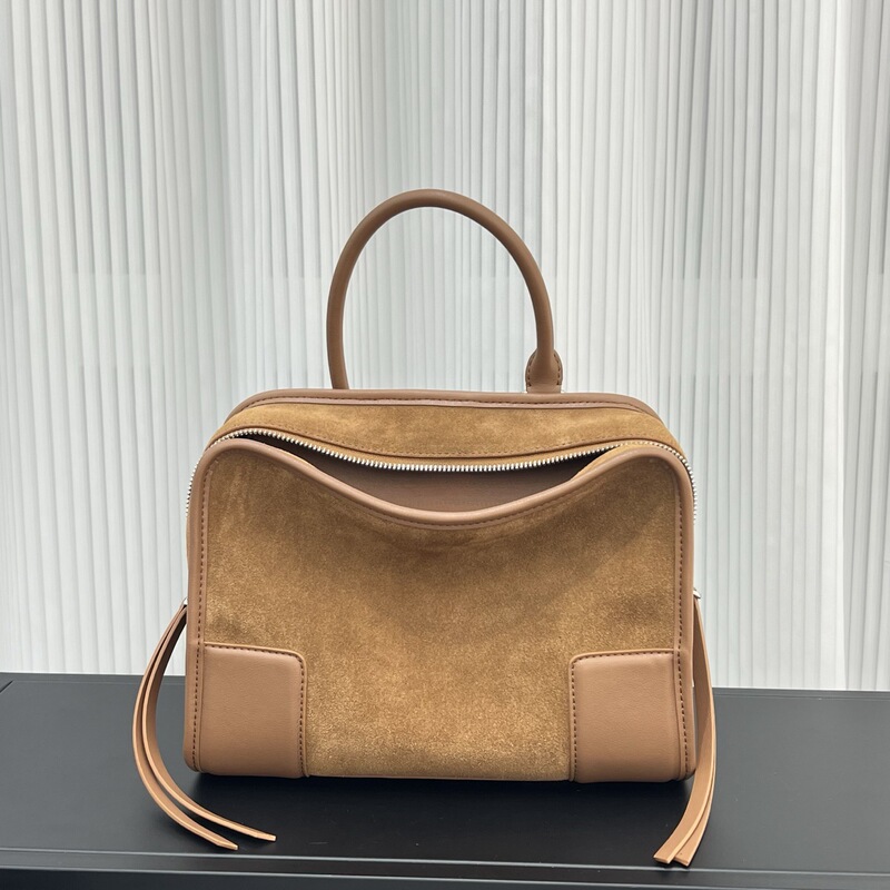 Celebrity-inspired Luojia classic Amazona180 bowling bag, vintage casual large-capacity frosted tote bag for women Celebrity-inspired Luojia classic Amazona180 bowling bag, vintage casual large-capacity frosted tote bag for women