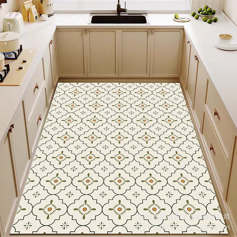 Pvc Floor Mat Wipeable Full Balcony Waterproof Anti-Fouling Floor Leather Carpet Kitchen Leather Oil-Proof No-Wash Floor Mat Pvc