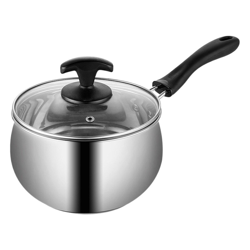 Espesado compuesto inferior de acero inoxidable olla de leche hogar olla de desayuno olla de fideos Cocina de Inducción práctica actividad olla de regalo