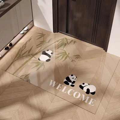 Avtomobil döşəmə paspasları: Soft Glass Anti-Slip Foot Mat - bamboo-forest-panda-soft-glass-floor-mat-6090cm
