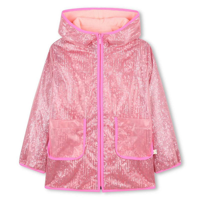 Children's Raincoat Transparent Tpu Sequin Fleece-Lined Thickened Waterproof Jacket European and American Style Pink Top Sequin Shiny Raincoat Children's Raincoat Transparent Tpu Sequin Fleece-Lined Thickened Waterproof Jacket European and American Style Pink Top Sequin Shiny Raincoat