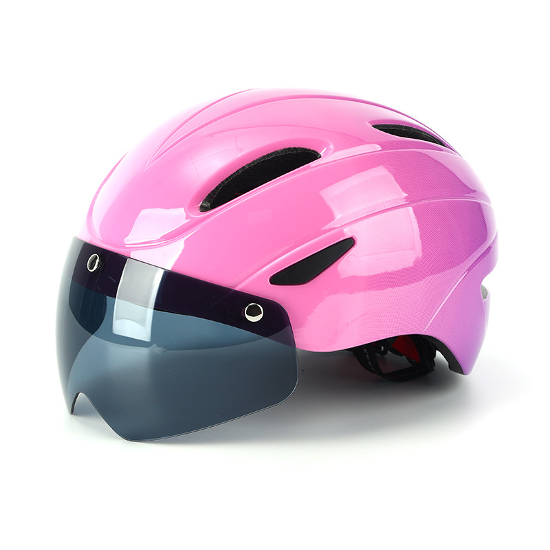 Casco de ciclismo con espejo de absorción magnética, cubierta de PC, gafas unidireccionales de alta densidad, sombrero de viaje para llevar