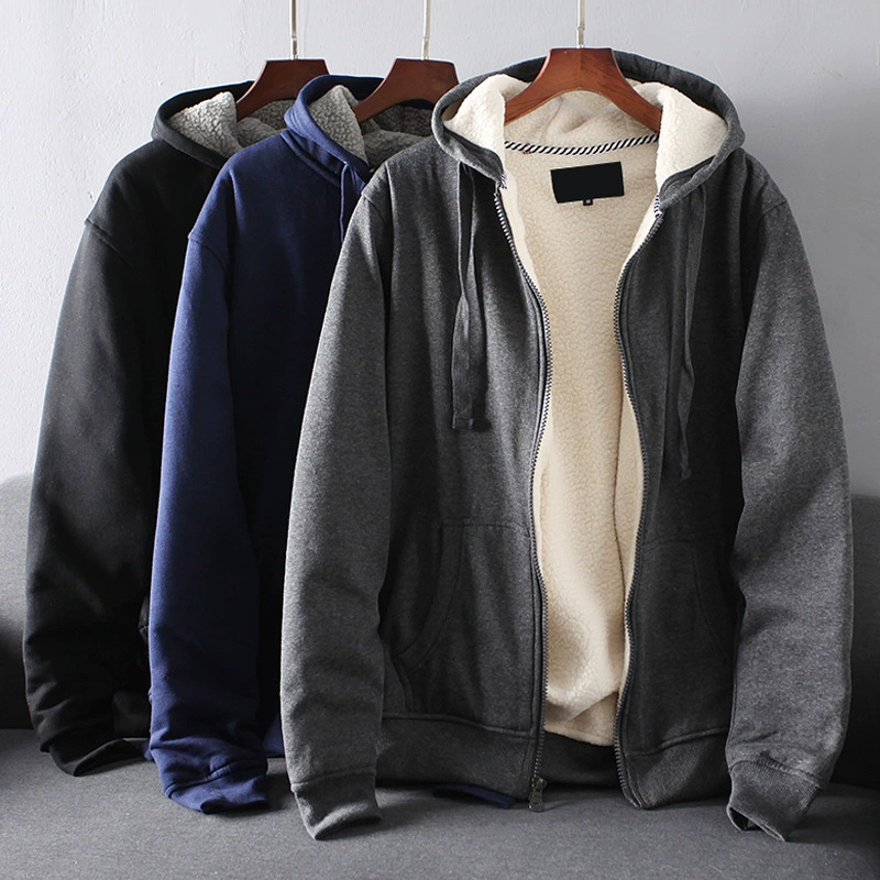 Вне списка К! Бархат ягненка внутри! Осенне-зимняя универсальная Повседневная утолщенная теплая толстовка на молнии с флисовой подкладкой, модная мужская