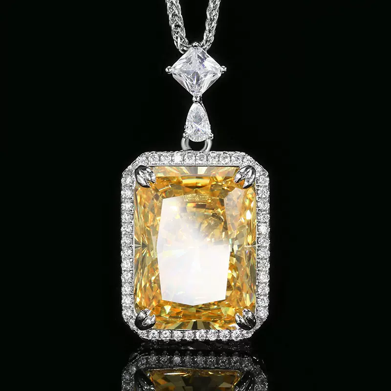 2024新款庄生生珠宝首饰套装雷迪恩切黄钻吊坠套装主石15*20批发