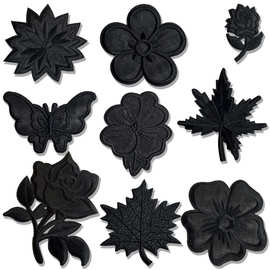 纯色黑色羽绒服棉服补丁漏洞修补神器电脑刺绣自粘胶布贴服装辅料